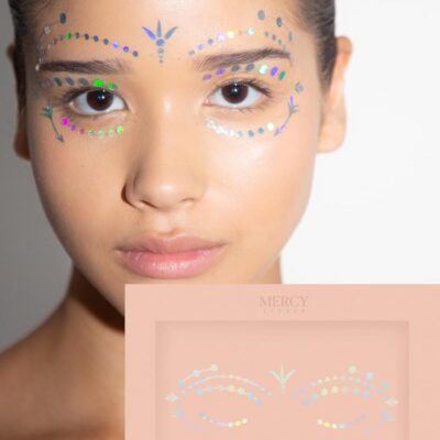 Spirit Tribe in Hologram Face Jewels by MERCY LONDON All In One Face Jewels Costume Accessories