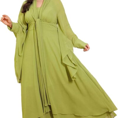 TOLEEN Plus Size Dresses for Women Pagoda Sleeve Casual Style Cocktail Bridesmaid Maxi Summer Dresses