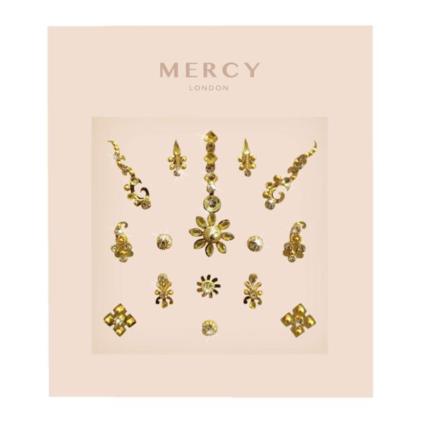 Floral Gold Bindi ✮ Crystal Indian Bindi Face Jewels Gold Multi Packet - Image 2