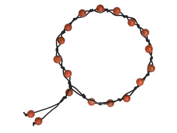 Red Jasper Anklet Ankle Bracelets for Women - Waterproof Beaded Healing Crystal Anklets, Plus Size Chakra Gemstone Bead Anklet (Stretchy Adjustable - Hand Knotted) - Image 3