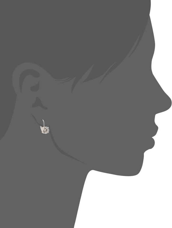 Amazon Essentials Sterling Silver Round Cut Cubic Zirconia Leverback Earrings , (previously Amazon Collection) - Image 2