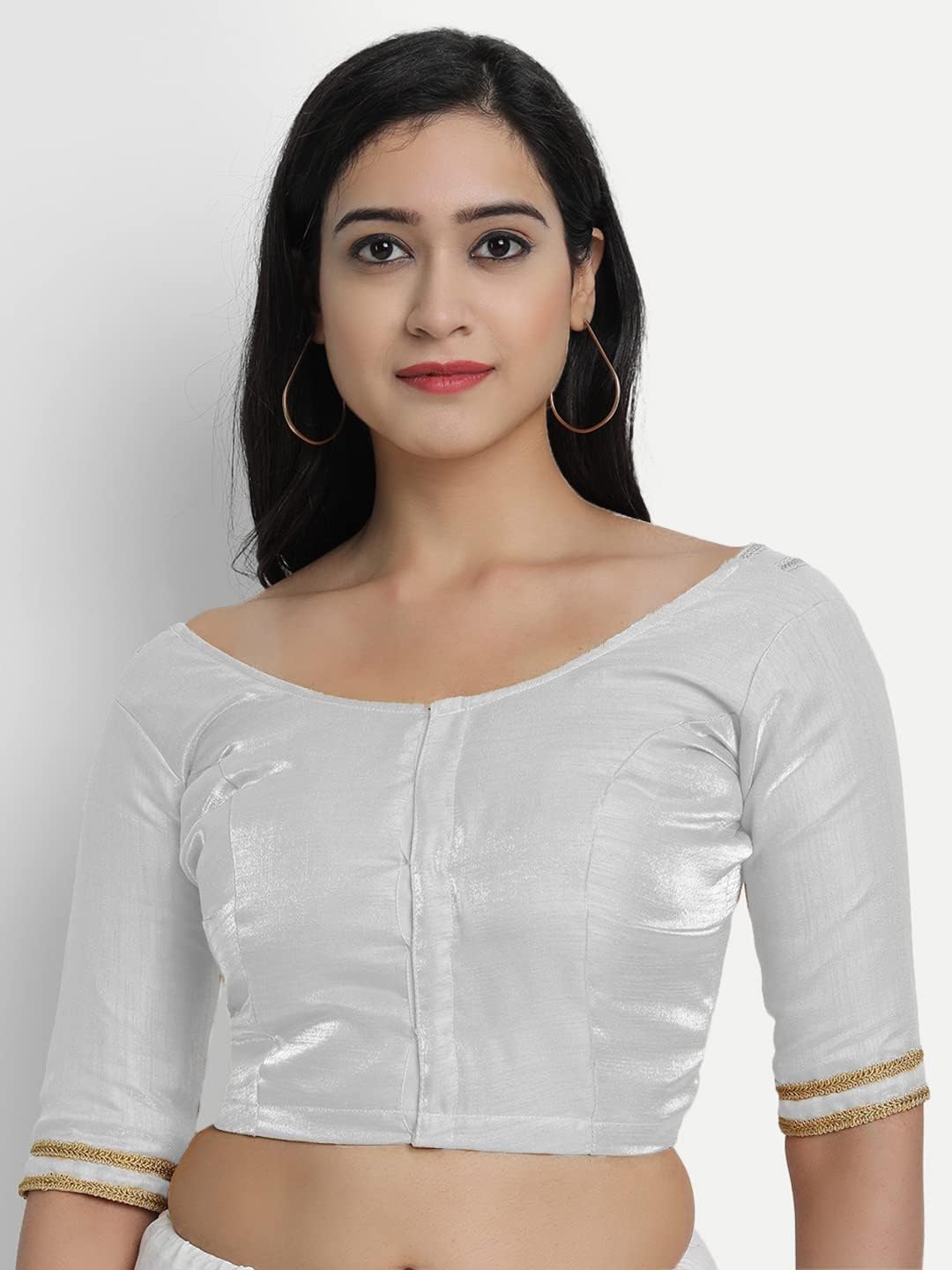 Indian Designer Women'S Readymade Silk And Satin Indian Ethnic Saree Blouse Crop Top Choli For Party Wear - Image 2