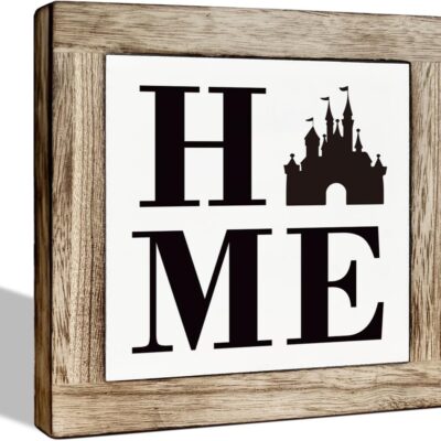 Farmhouse Wood Sign, Home Sign, Wooden Box Sign Plaque, Freestanding Home Sign, Farmhouse Home Decor, Home Decor for Shelf, Tabletop Decor, Front Door Decor for Porch, Housewarming Decor Ornaments