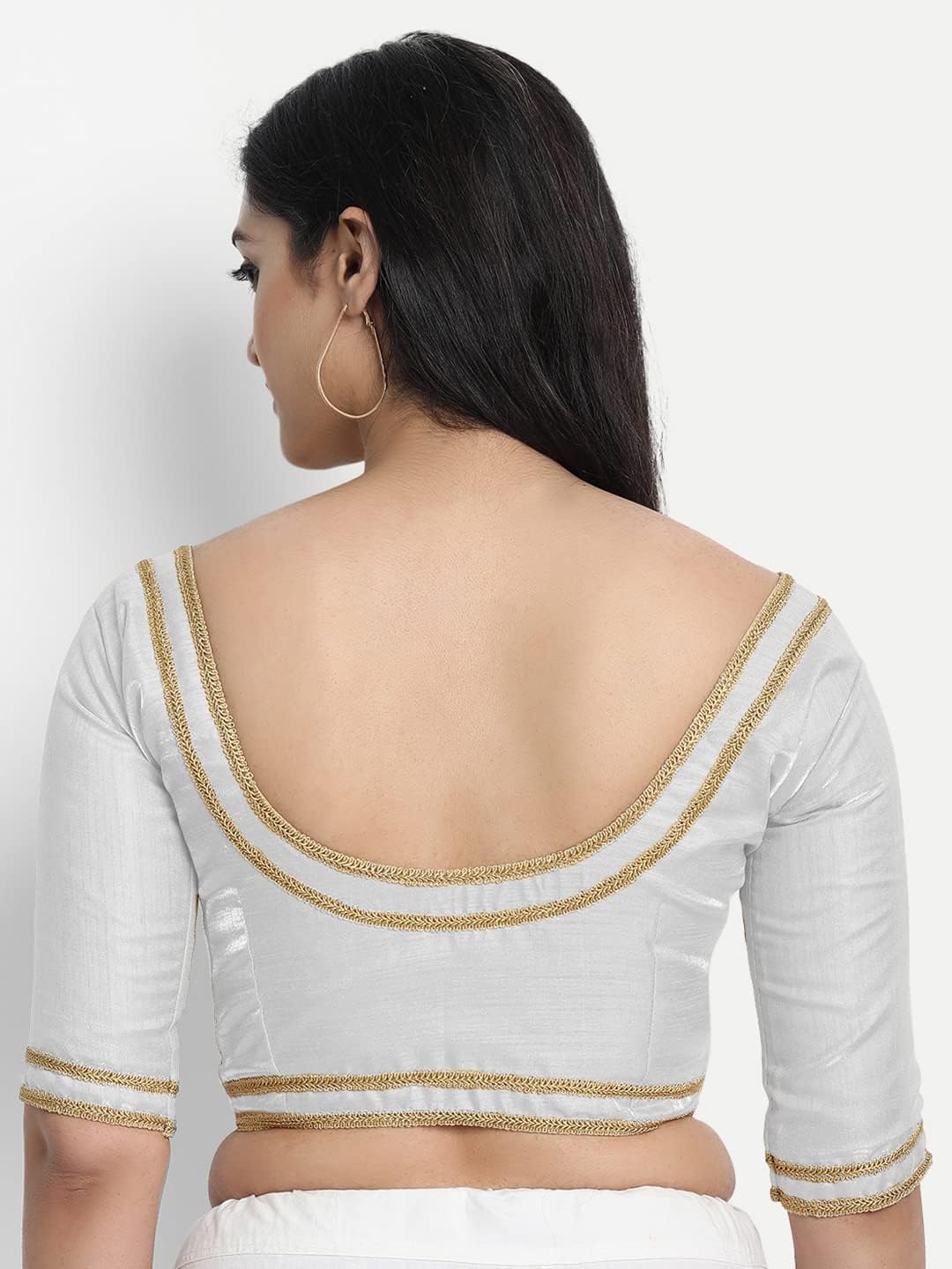 Indian Designer Women'S Readymade Silk And Satin Indian Ethnic Saree Blouse Crop Top Choli For Party Wear - Image 4