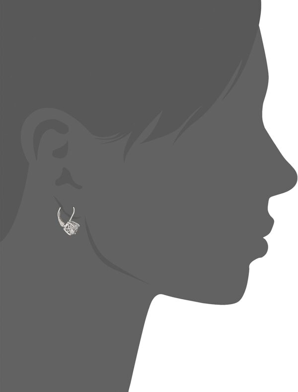 Amazon Essentials Platinum-Plated Sterling Silver Infinite Elements Zirconia Leverback Earrings (previously Amazon Collection) - Image 3