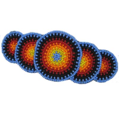 Beaded Indian Jewelery Hair Barrette/Clip for Womens,Handmade Beaded Native Style Multicolor Beads, Circle Beaded Hair Barrette,One od kind fashion Jewelery Z-26-SB-1