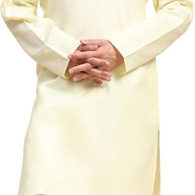 SKAVIJ Mens Indian Kurta Pajama Caftan Button Down Long Sleeve Henley Cotton Casual Gown Pants Shirt Set