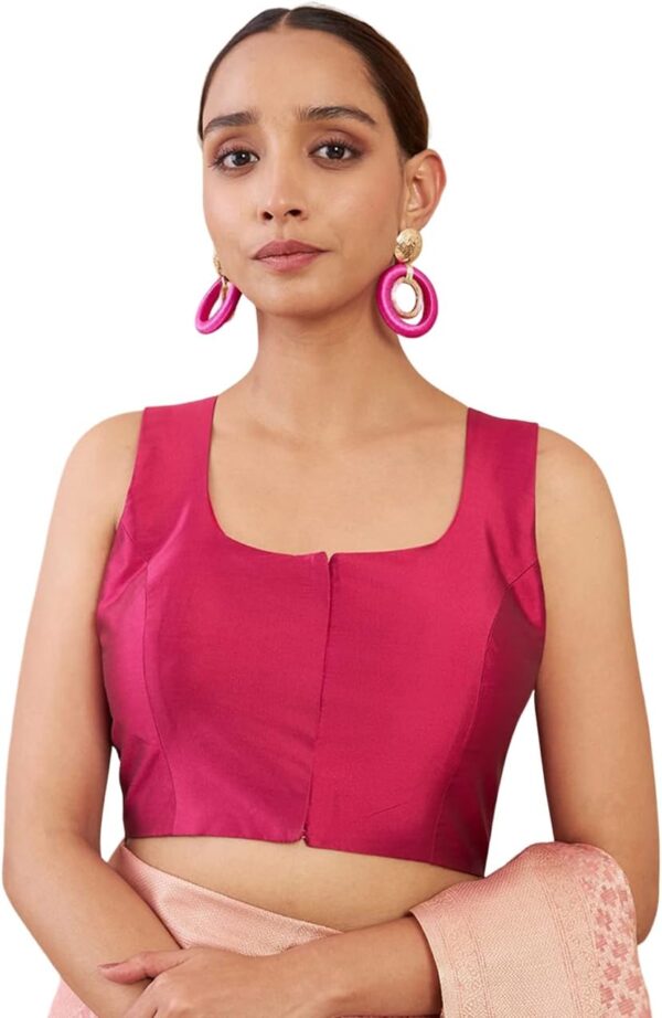 Indian Designer Party wear Art Silk Saree Blouse for Women Solid Readymade Indian Style Choli Top