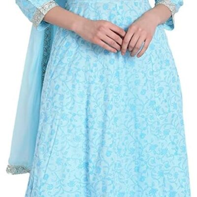 Women Rayon Anarkali Embroidered Printed Anarkali Salwar Kameez
