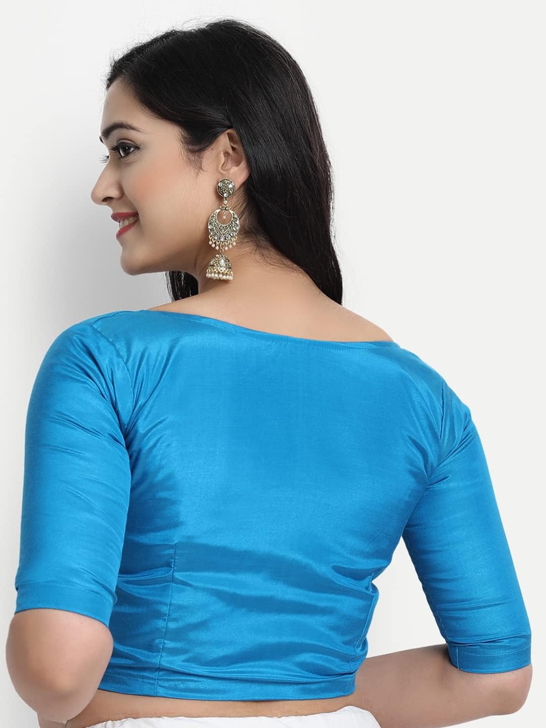 Indian Designer Women'S Readymade Silk And Satin Indian Ethnic Saree Blouse Crop Top Choli For Party Wear - Image 4