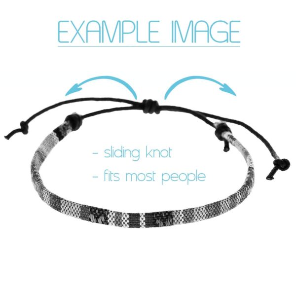 Boho Surfer Anklet Unisex - Ethnic Ankle Bracelet Women & Men - Handmade Beach Jewelry & Festival Accessories - 100% Waterproof & Adjustable - Thin String Rope Hippie Anklet (White) - Image 5