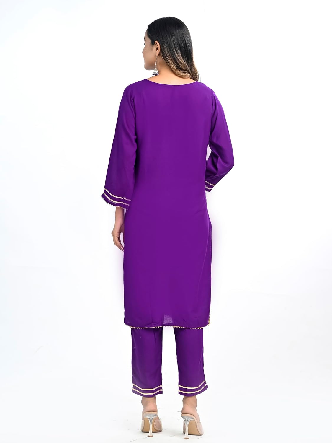 Ramkudi Kurti Set For Women | Indian Style Kurtis For Girls | 3/4 Sleeves Comfort Fit Cotton Kurta - Includes Kurti & Pant - Image 6