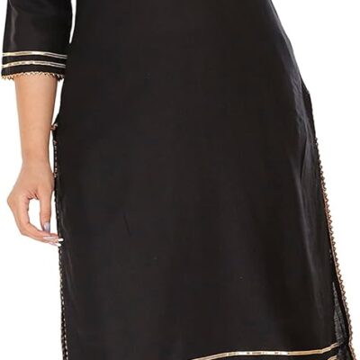 Ramkudi Women's Solid Viscose Rayon Straight Kurta and Pant Set