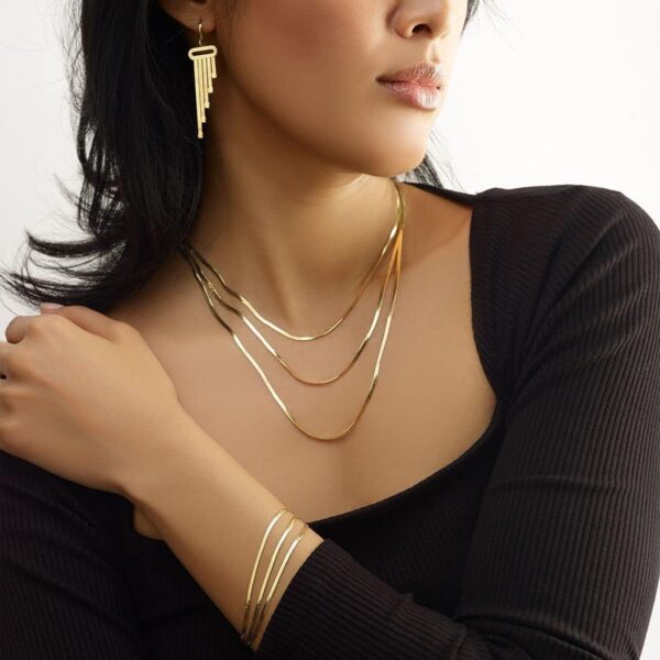 The Diamond Deal 14k Solid Yellow Gold 6.00mm Shiny Imperial Herringbone Chain Necklace or Bracelet for Pendants and Charms with Lobster-Claw Clasp (7", 8", 16", 18" 20" or 24 inch) - Image 5