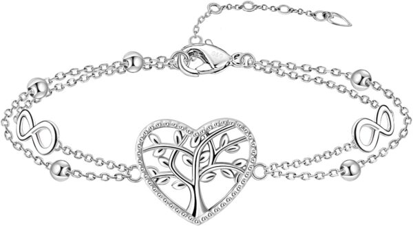Ankle Bracelets for Women - 14K Gold Anklets for Women Waterproof - Heart Shape Handmade Dainty Layered Rhinestone Anklet - Not Tarnish,Beaded Design,10 Inch for Summer,Beach - Awesome Present