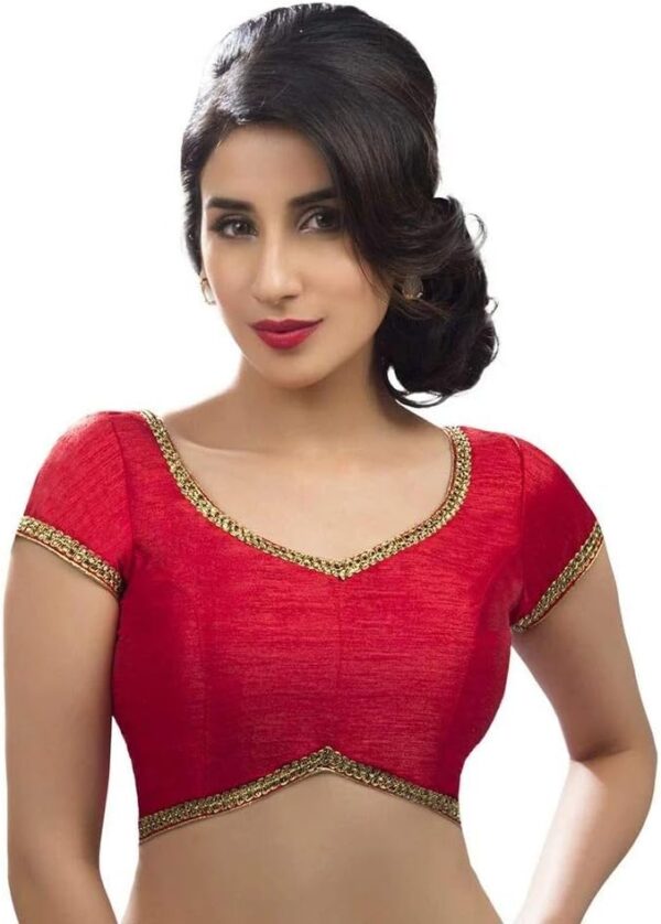 Indian Designer Women's Readymade Silk Indian Ethnic Saree Crop Top Choli Blouse
