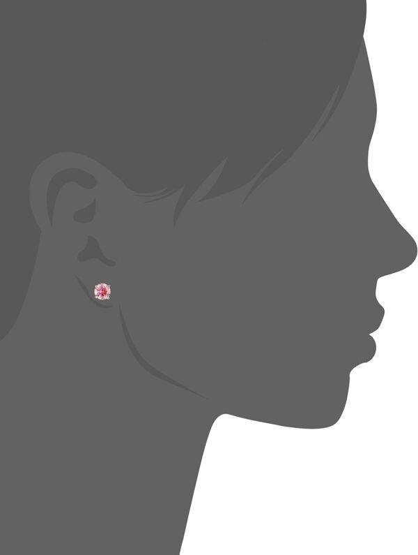 Amazon Essentials Yellow Gold Plated, Platinum or Rose Gold Plated Sterling Silver Infinite Elements Cubic Zirconia Stud Earrings | White, Blue, Green, or Pink Cubic Zirconia (previously Amazon Collection) - Image 4
