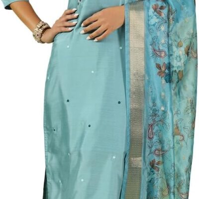 VredeVogel Women's Kurta Pant Set with Dupatta | Silk Blend Kurta Set for Women