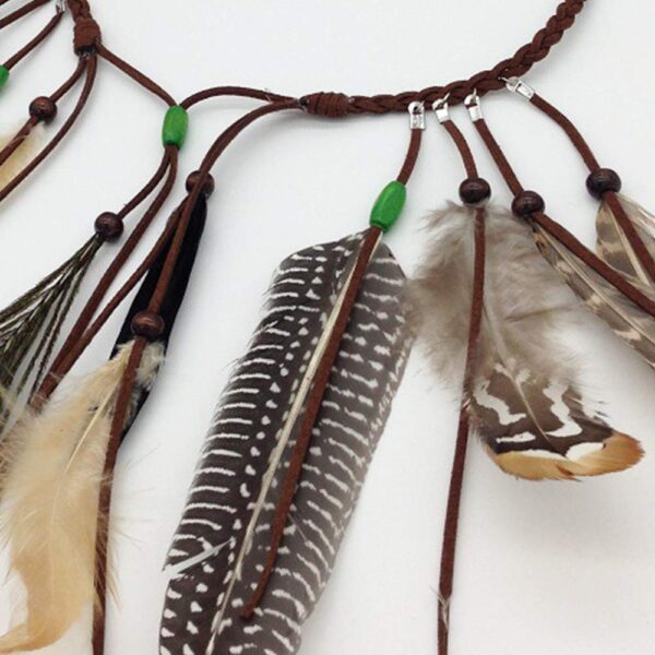 Feather Headband Hippie Indian Boho Hair Hoops Tassel Bohemian Headdress Headwear Headpiece Women Girls Kids Crown Hairband Hair Bands Party Decoration Cosplay Costume Handmade Hair Accessories Mixed - Image 5
