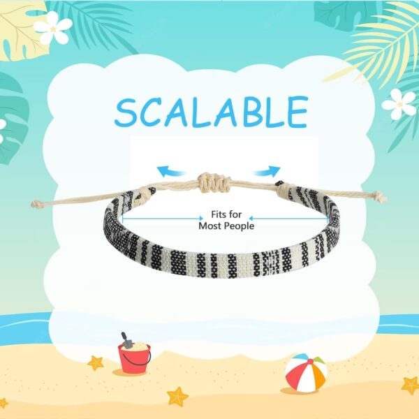 19pcs Bracelets For Men and Women, Boho Surfer Bracelet Anklet Adjustable, Beach Bracelet Set Handmade boho Bracelets -Outdoor Sports Men'S And Women'S Anklet -Ethnic Hippie Style Accessories - Image 9