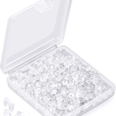 Silicone Earring Backs Earring Backings 1200 Pcs Soft Clear Ear Safety Back Pads Backstops Clutch Stopper Replacement for Fish Hook Earring Studs Hoops, Diameter 4mm