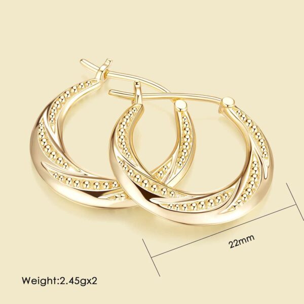 14K Gold Hoop Earrings for Women Small Gold Hoop Earrings 14K Gold Earrings Rotating Small Ball Design Comfortable Gold Earrings for Women Hoop Earrings Womens Jewelry (22mm, 25mm) - Image 2