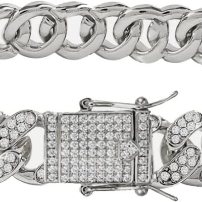 Cuban Link Anklets for Women Plus Size Large Ankle Bracelets Gold Silver Rhinestone Diamond Bling Anklets Women 9 10 inch