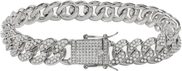 Cuban Link Anklets for Women Plus Size Large Ankle Bracelets Gold Silver Rhinestone Diamond Bling Anklets Women 9 10 inch