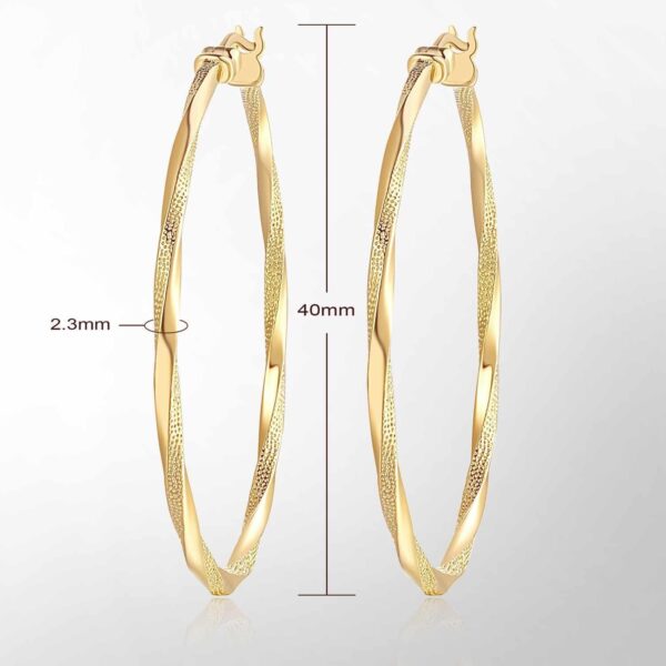 14K Gold Hoop Earring for Women Gold Earrings Hoops Twisted 14 Karat Gold Earrings Gold Jewelry Lightweight 30mm,40mm - Image 2