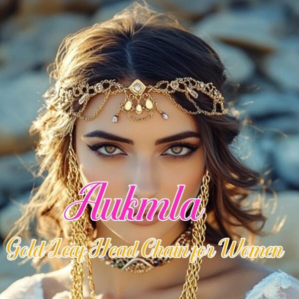 Aukmla Gold Leaf Head Chain Leaves Headpiece Festival Costume Headband Hair Chains for Women - Image 4