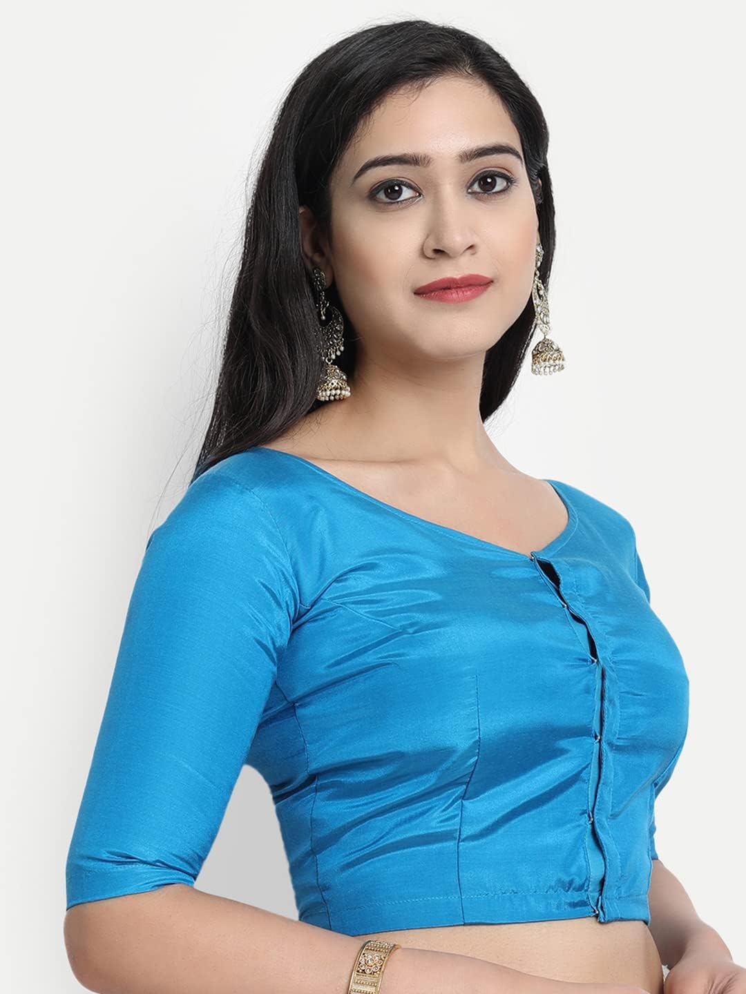 Indian Designer Women'S Readymade Silk And Satin Indian Ethnic Saree Blouse Crop Top Choli For Party Wear - Image 5