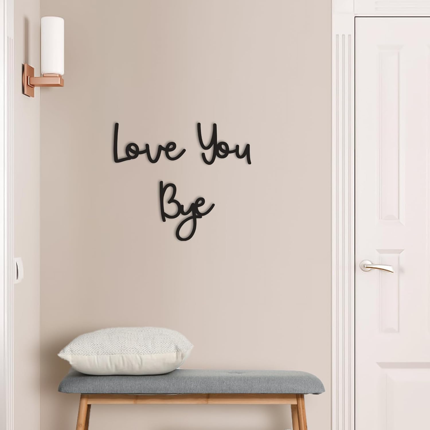 Dripykiaa Love You Bye Wood Sign Home Decor Boho Decor Wall Decor Express Love and Warm for Your Family Lovers Wall Art Gift Hallway Entryway Door Valentine Decorations for Home - Image 2