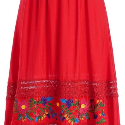 Women Mexican Floral Raditional Ethnic Cinco De Mayo Fiesta Long Maxi Dresses