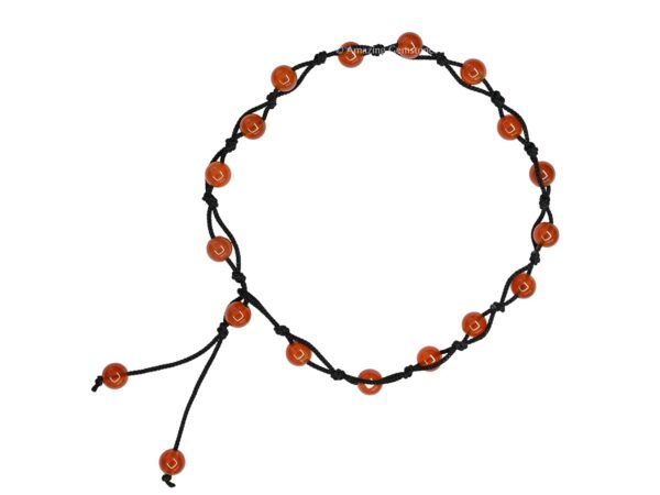 Carnelian Anklet Ankle Bracelets for Women - Waterproof Beaded Healing Crystal Anklets, Plus Size Chakra Gemstone Bead Anklet (Stretchy Adjustable - Hand Knotted) - Image 6