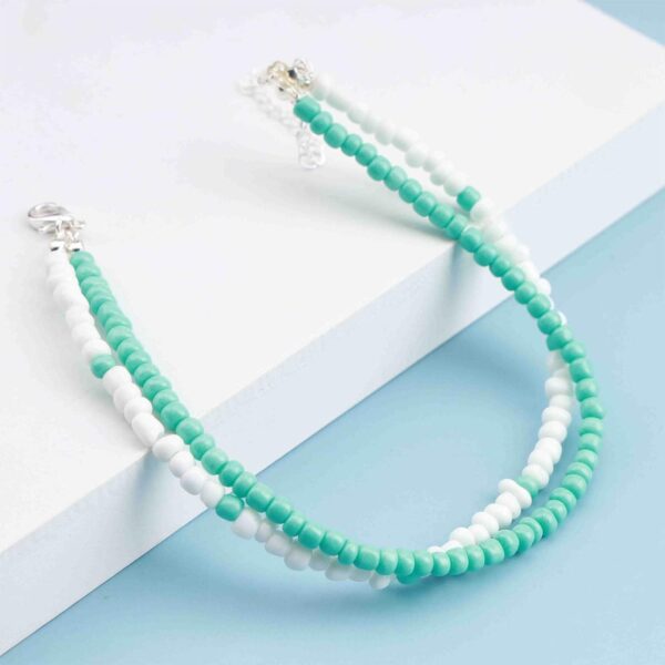 YienDoo Boho Turquoise Anklet Turquoise Ankle Beaded Bracelet Blue White Handmade Beaded Anklet Summer Beach Anklet Fashion Feet Chain Jewelry Gift for Women and Girls - Image 7
