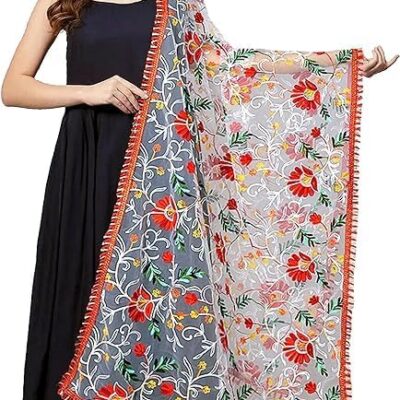 Chandrakala Net Dupatta for Women, Shawl Scarf Wrap Chunni, (D185)