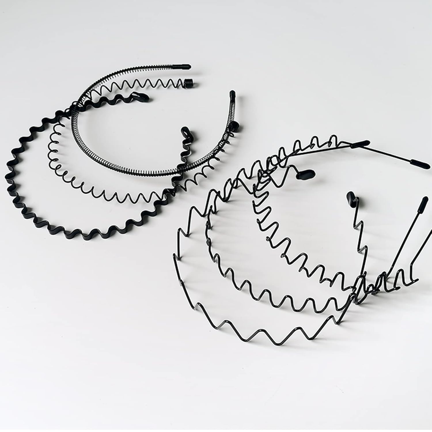 Metal Headbands for Men Fashion Headbands for Women, Unisex Wavy Headbands Outdoor Sports Headbands Simple Elastic Non-Slip Hair Accessories (6 Pack) - Image 7