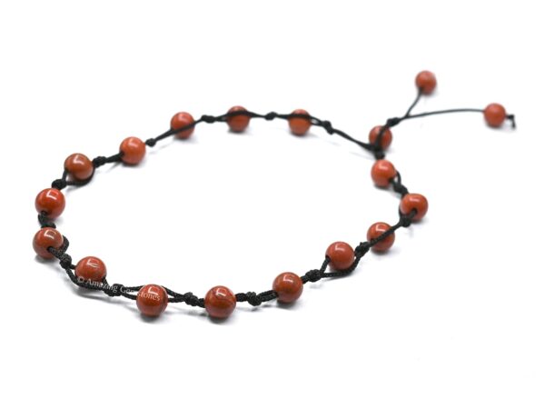 Red Jasper Anklet Ankle Bracelets for Women - Waterproof Beaded Healing Crystal Anklets, Plus Size Chakra Gemstone Bead Anklet (Stretchy Adjustable - Hand Knotted) - Image 6