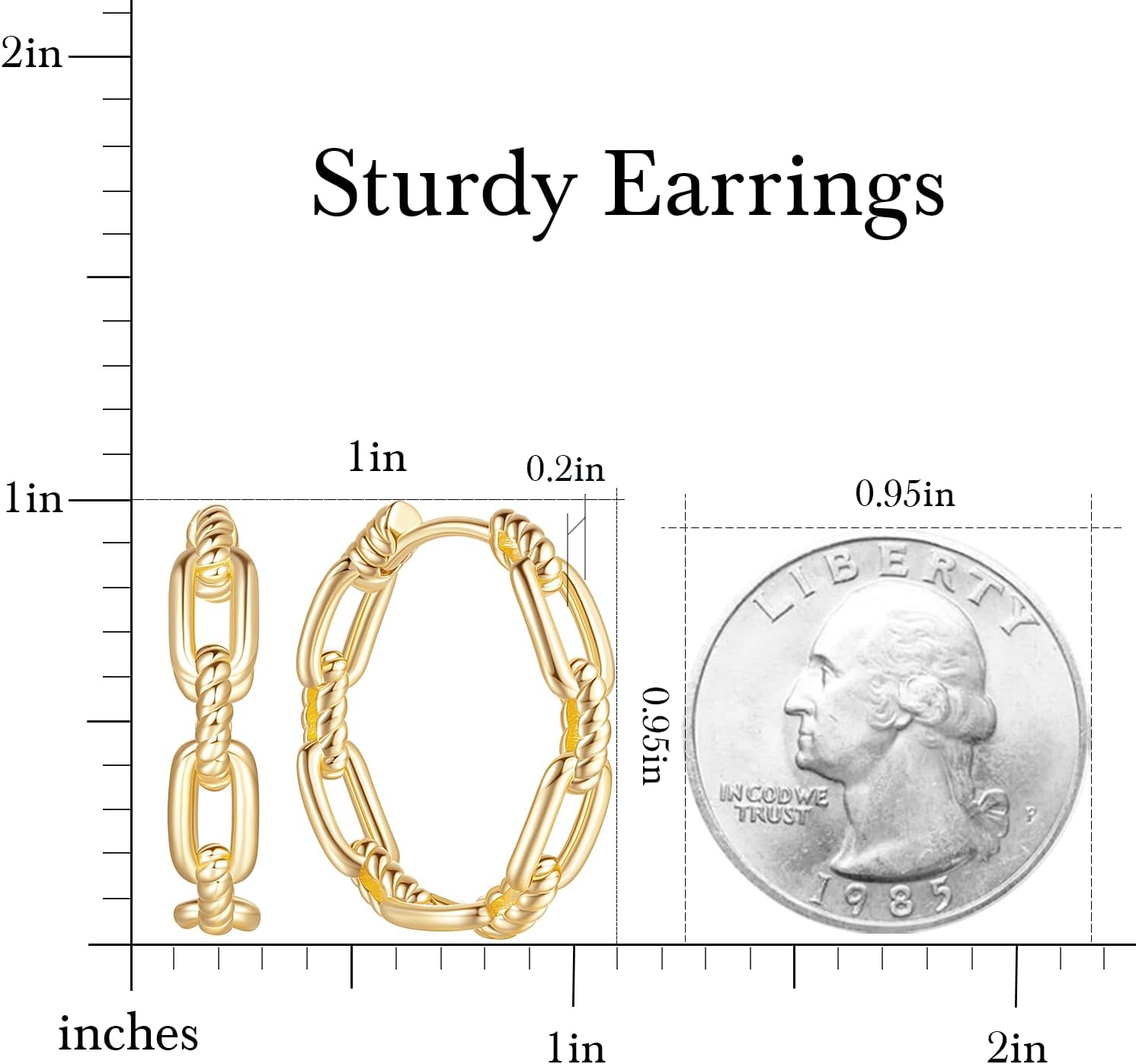Gold Hoop Earrings for Women 14K Gold Earrings for Women Design Hypoallergenic Lightweight Gold Hoop Earrings Women Earrings Hoops 25 MM/ 30 MM - Image 2