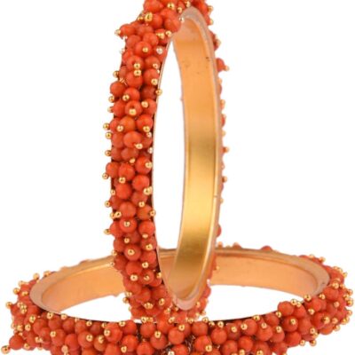 Efulgenz Indian Bangles for Women Fashion Jewelry Indian Bollywood Faux Pearl Beaded Wedding Bridal Bracelet Bangle for Women