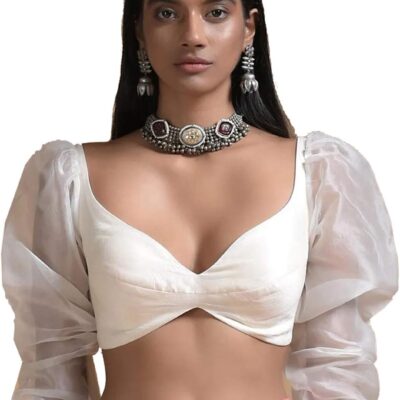 Women's Readymade Blouse For Sarees Indian Designer Banglori Silk Bollywood Padded Stitched Choli Crop Top