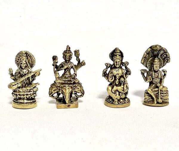 10 p/Set Thai Mini Brass Great Hindu Gods Goddess Figure Amulet OM Gift Collectible - Image 5