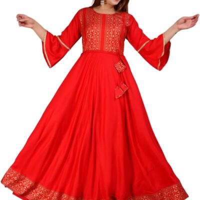 Sophia-Art Rayon Floral Print Only Kurti Dress for Women and Girls Elegant Indian Ethnic Wear Traditional Weeding outfits