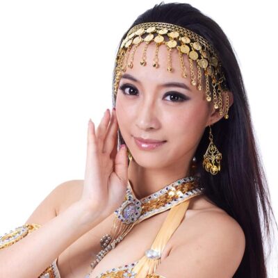Lauthen.S Women Belly Dance Headband Coins Tribal Headpiece Gypsy Jewelry Costume Accessory