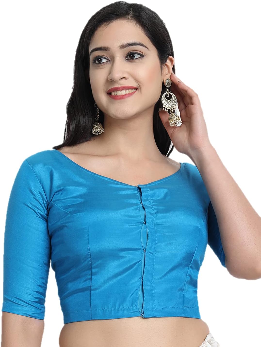 Indian Designer Women'S Readymade Silk And Satin Indian Ethnic Saree Blouse Crop Top Choli For Party Wear