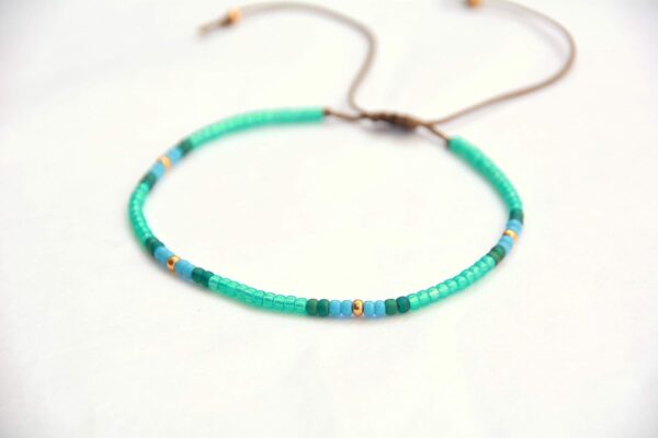 Anklet for Women, Unique Beaded Anklet, Native American Style, Green Turquoise Colorful Boho Hippie Beach Waterproof Anklet, Handmade by Tribes - Image 7