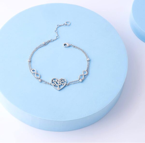 Ankle Bracelets for Women - 14K Gold Anklets for Women Waterproof - Heart Shape Handmade Dainty Layered Rhinestone Anklet - Not Tarnish,Beaded Design,10 Inch for Summer,Beach - Awesome Present - Image 5