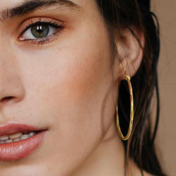 14K Gold Hoop Earring for Women Gold Earrings Hoops Twisted 14 Karat Gold Earrings Gold Jewelry Lightweight 30mm,40mm - Image 3