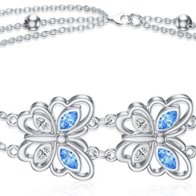 Dorunmo Christmas Gifts Anklet Bracelets For Women 925 Sterling Silver Birthstone/Infinity/Butterfly/Evil Eye/Turtle/Pineapple/Starfish/Heart Anklets Bracelets Jewelry Gifts for Women