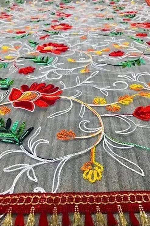 Chandrakala Net Dupatta for Women, Shawl Scarf Wrap Chunni, (D185) - Image 4